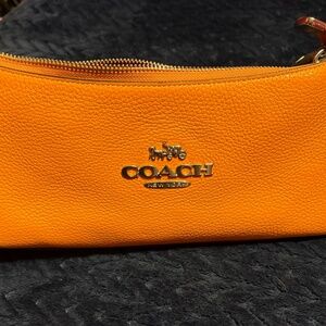 Coach Charlotte Shoulder Bag Silver hardware/Bright Mandarin Orange CL407